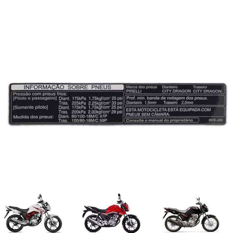 Etiqueta Precaução De Pneu Original CG Honda 87505-KVS-F20